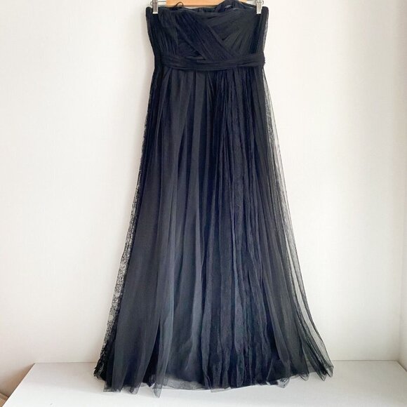 Adam by Adam Lippes Ruched Bodice Lace Detail Fit and Flare Midi Coctail Dress 6 - Picture 10 of 11